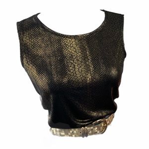 Vintage 90’s Metallic Gold Snack Print Tank Top